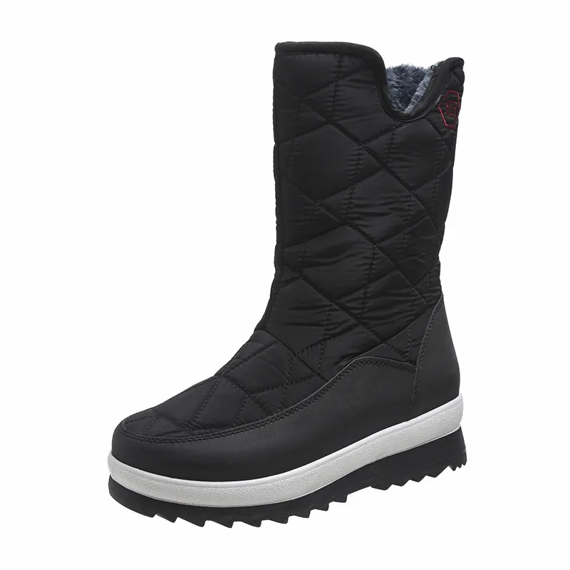 Wholesale Women Winter Boots Mid-Calf Down Boots Waterproof Ladies Plush Snow Shoes Insole Botas Mujer Invierno