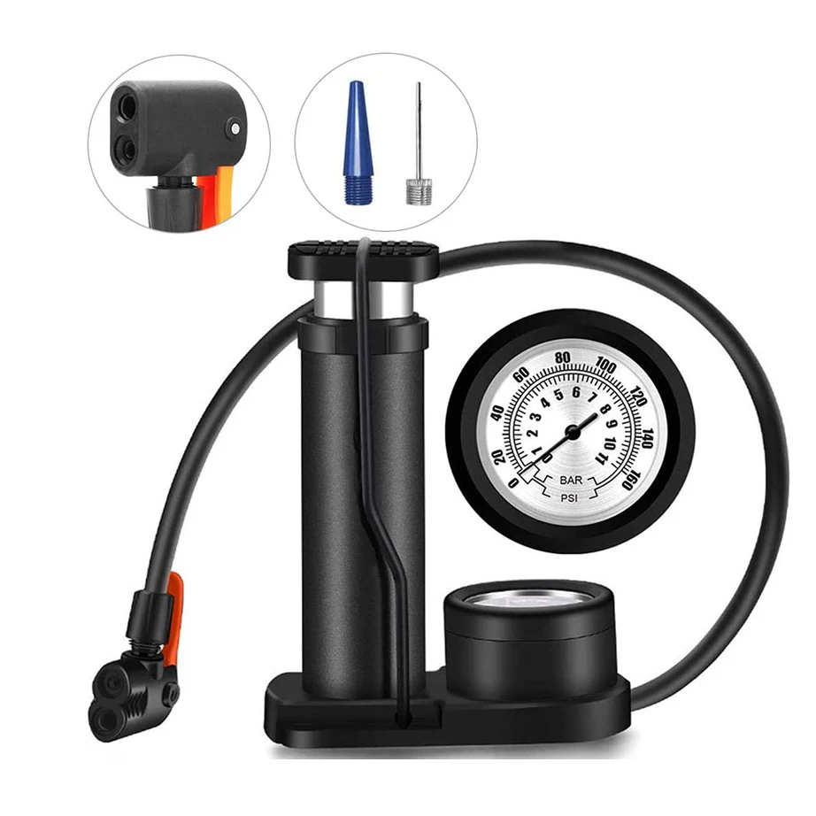 
gauge portable tire mini small tyre air pump bike with pressure gauge 