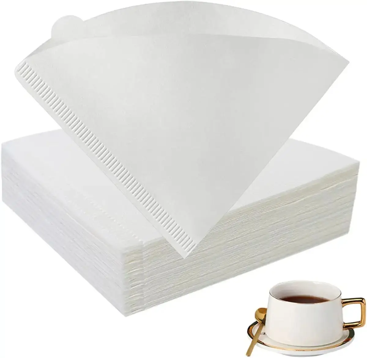 V 60 Coffee Filter Paper Natural  Cone White Coffee Filters for Bulk Brewing