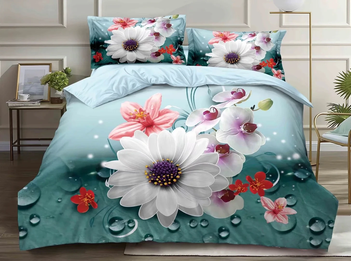 3d flower design bed sheet sabanas bed sheets duvet cover sets  comforter sets king size luxury bedding set