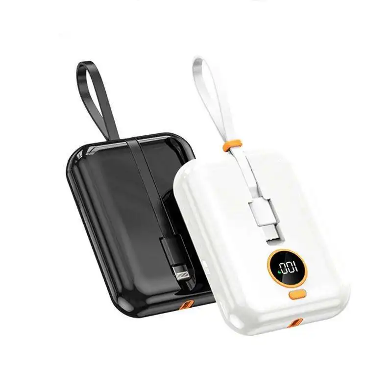 10000mAh Power Bank Fast Charging Portable Phone Charger with Cable Type-C Lightning Mini Power Bank