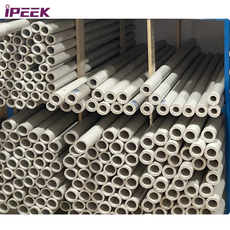 IPEEK Custom High Temperature Resistance Extruder Plastic Straight Pipe OD 96mm X ID 80mm X1000mm PEEK Tube for Medical Device