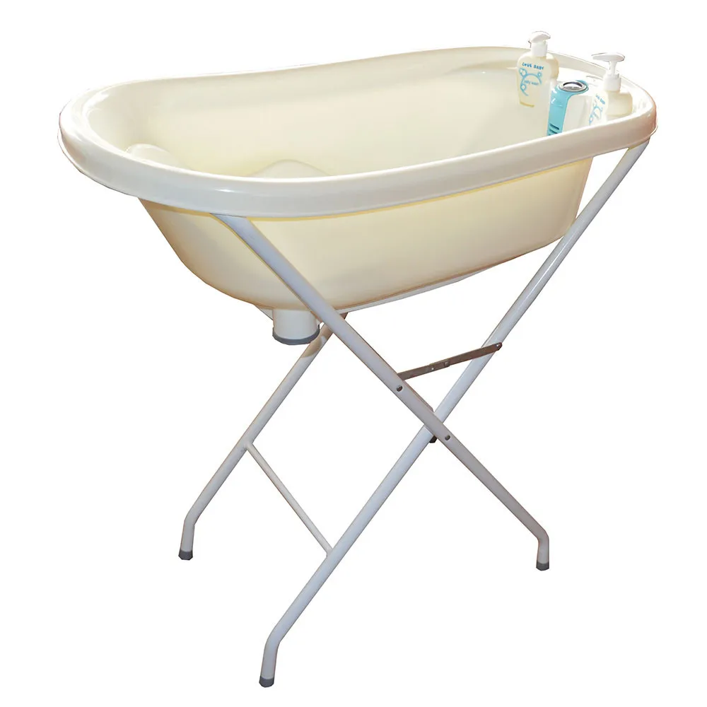 
European Standard eco friendly plastic baby bath tub steel stand for sale 