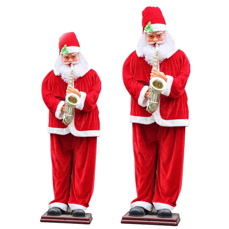 Electric Santa Claus 1.8 M Saxophone Music Scene Layout Welcome Dancing Shopping Mall Ornaments