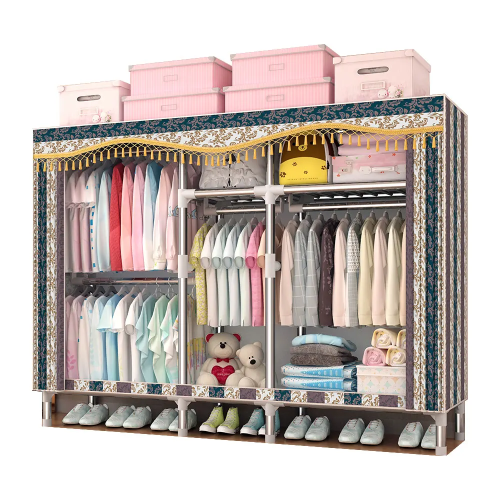 25 мм, оцинкованная стальная труба, ширина 168 см, шкаф для хранения одежды, портативный шкаф, полки