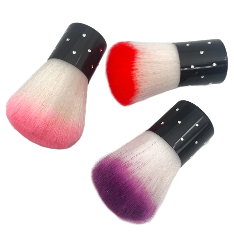 Mushroom Makeup Short Clean Shape Glitter Nylon Acryly Beauty Handle Soft Tool Dust Brush Powder Cleaning Nail Manicure Art