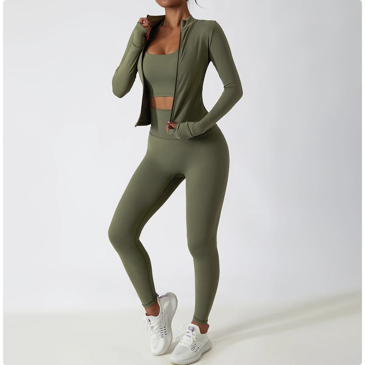2023 Custom Suit Wholesale Running Clothes Long Sleeves Sports Clothing Women Yoga Set Fitness Gym Active Wear  Set