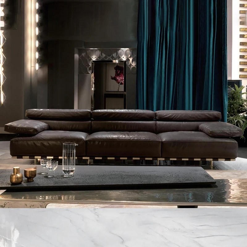 New Design Antique Sofa European Style Classic  big whole house decor leather furniture sofa set living room sofas(old)  garden