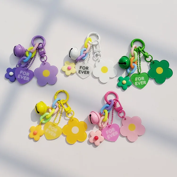 Cute Acrylic Flower Keychain Custom Promotion Acrylic Charm Keychain