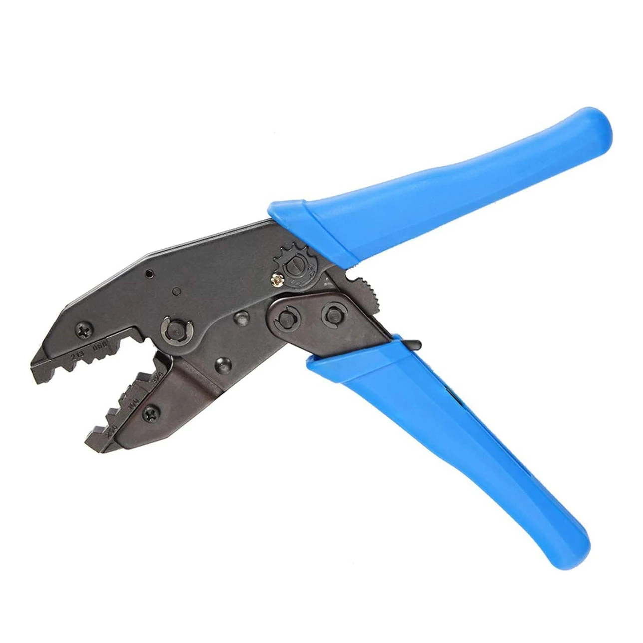 Fixed Jaw Coaxial Cable terminal crimper ratcheting wire crimping tool for RF connector