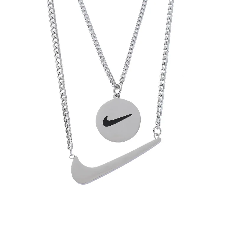 Hip Hop Jewelry Street Dance Stainless Steel Bts Necklace Jewelry For Unisex 2021 Trendy Swoosh Necklace