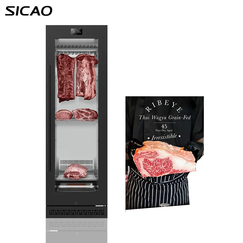 SICAO New AI One-click maturation Dri Dry Ager Fridge Display Deep Freezer Aged Aging Refrigerator kichen equipment Cabinet