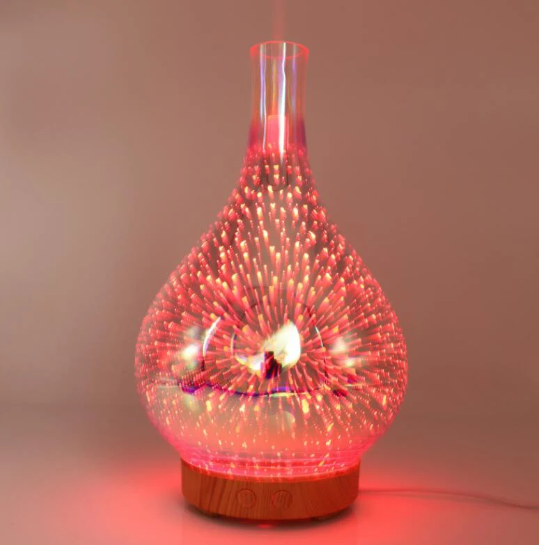 100ml Glass Bottle Aroma Diffuser 3D Colorful Ultrasonic Humidifier