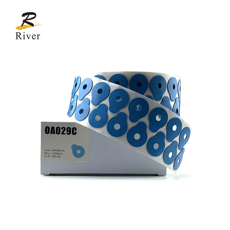 High quality 24*30mm light blue optical glasses lens blocking pads