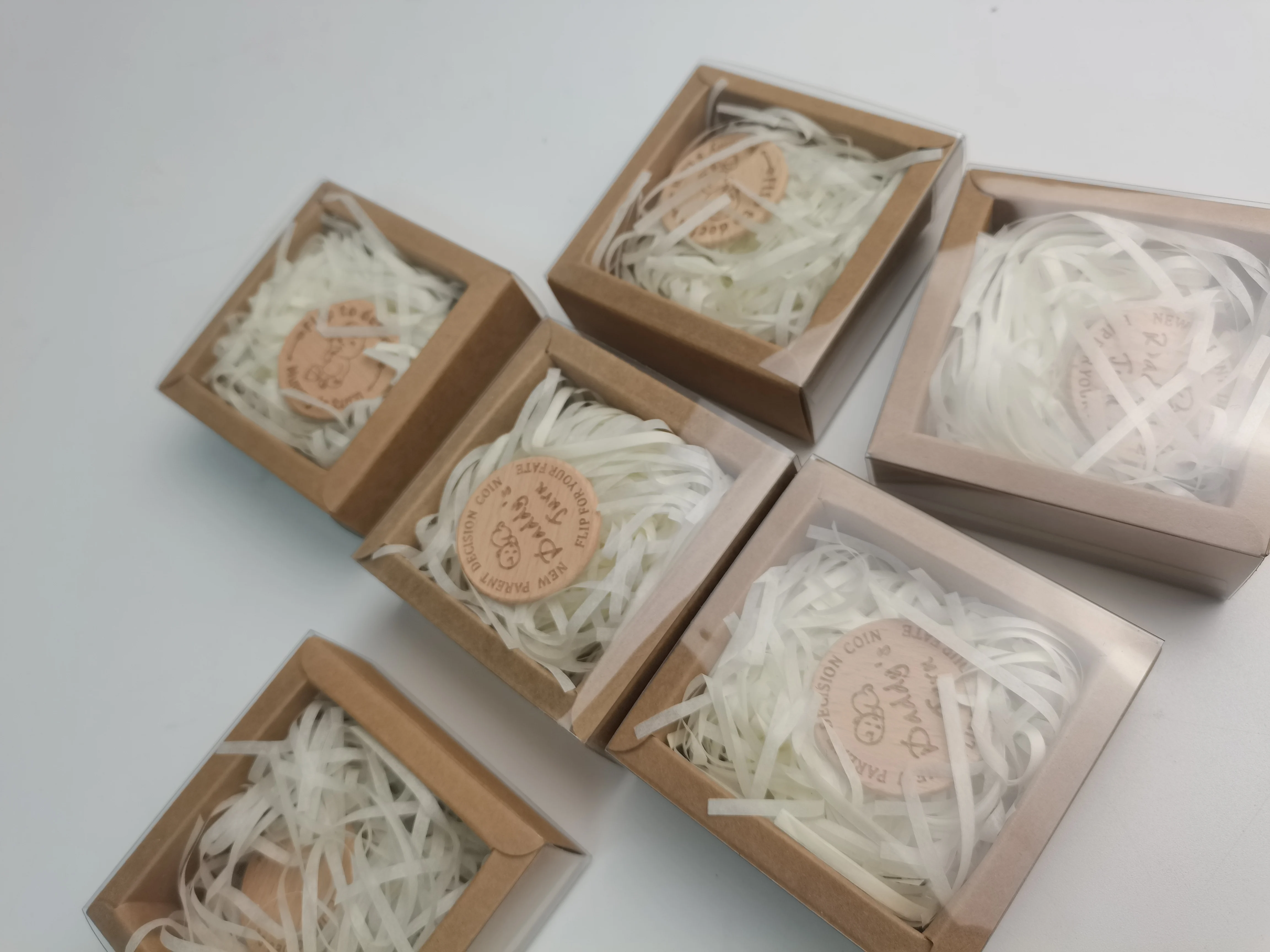 2 Pcs Funny Pregnancy First Time Moms Baby Decision Challenge Coin Set wood new parent decision coin flips wood coin flips