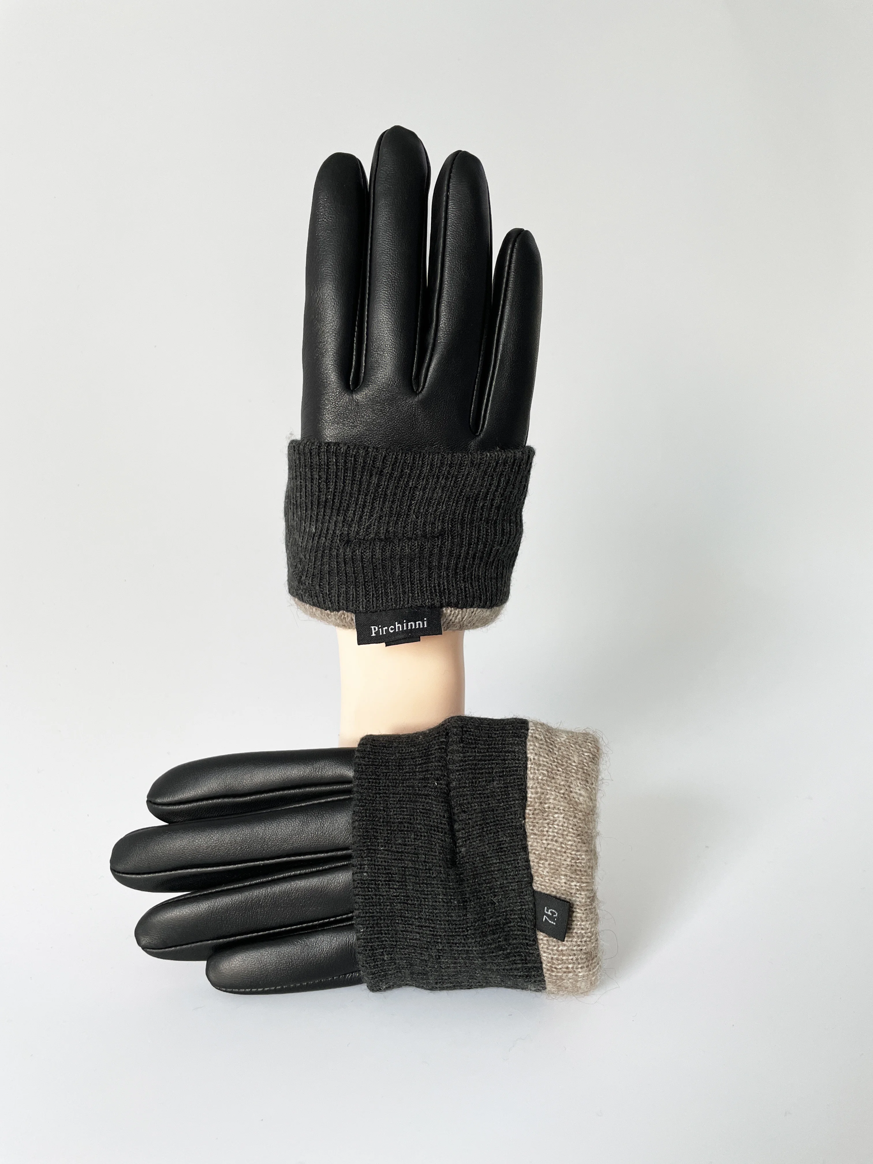 BSCI Factory Wholesale Stylish Touch Screen Knitted Lining Winter Genuine Leather Gloves Women