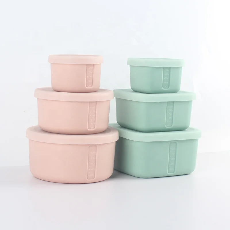 Microwave wammer Sealed Leakproof Vacuum Silicone Lunch Box Baby Food Storage Container
