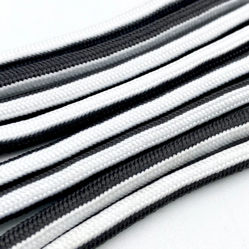 Custom Color Elastic Cotton Braided Drawstring Cords Flat and round Shape for Clothing Hoodies Durable Metal Draw Cord