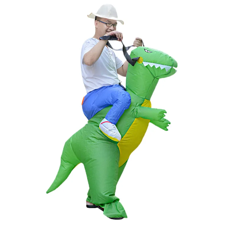 Halloween Cosplay Fanny Inflatable Dinosaur Costume Animal Mount Clothing For kid Adult