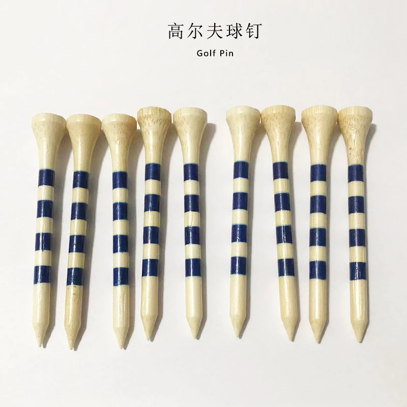 OEM Bulk Bamboo Wood Golf Tees with customized printings Colorful Golf Pegs