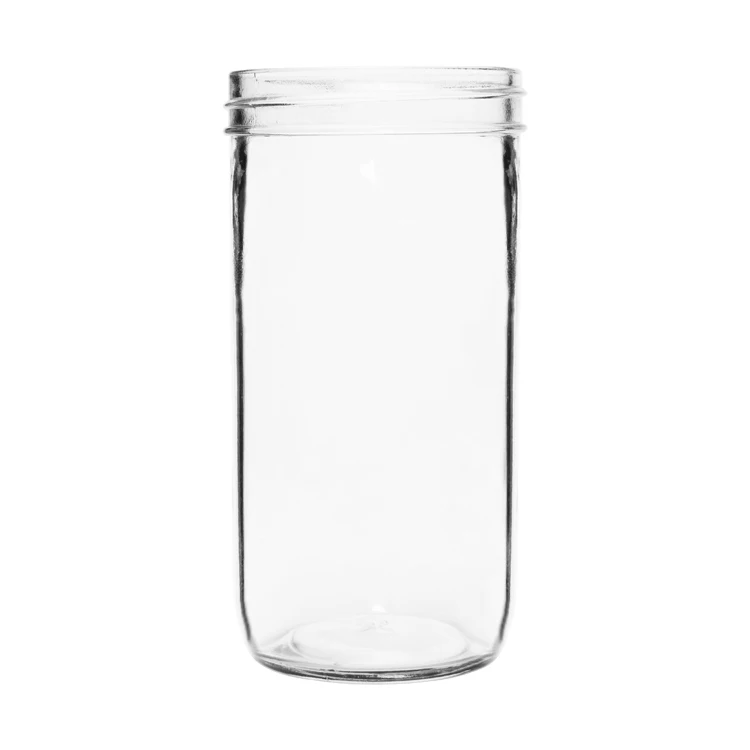 Hot Sale China Supplier in Bulk 710ml 24oz Empty Wide Mouth Glass Drinking Mason Jar with Bamboo Lid