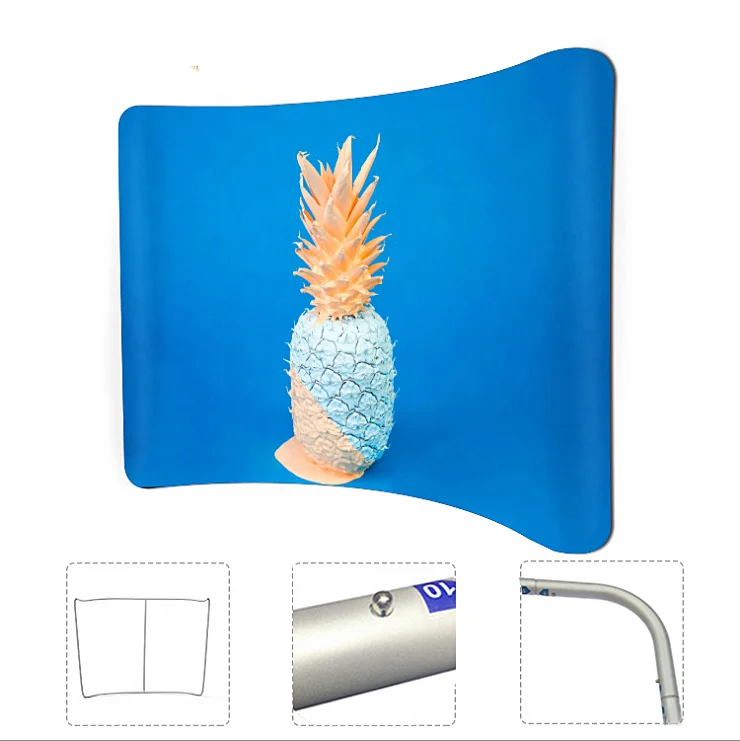 Алюминиевый изогнутый Натяжной тканевый фон стенд реклама