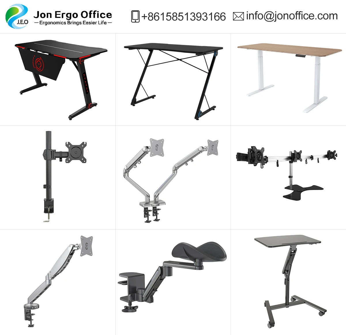 
computer pc gaming desk with RGB lights pc holder monitor stand headphone holder cup holder oem odm factory Jonoffice 