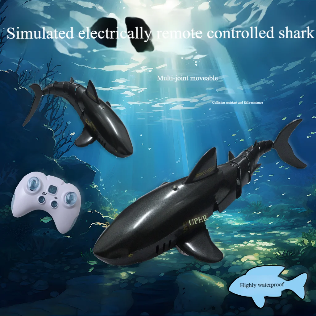 2024 Factory Hot Sale Rechargeable Summer Kids Pool Toys 2.4G Remote Control Electric Shark Radio Control Toy