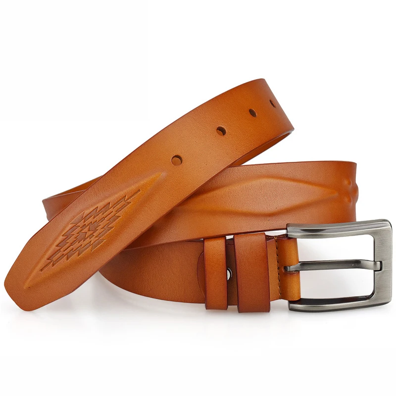 Wholesale Customized Luxury Leather Belt pin buckle Waisted Belt High Quantity Genuine leather Men Belt