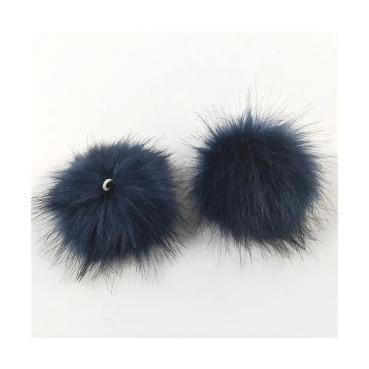 Fluffy wholesale faux fox animal fur pompoms Fluffy faux raccoon fur pompom ball for shoes