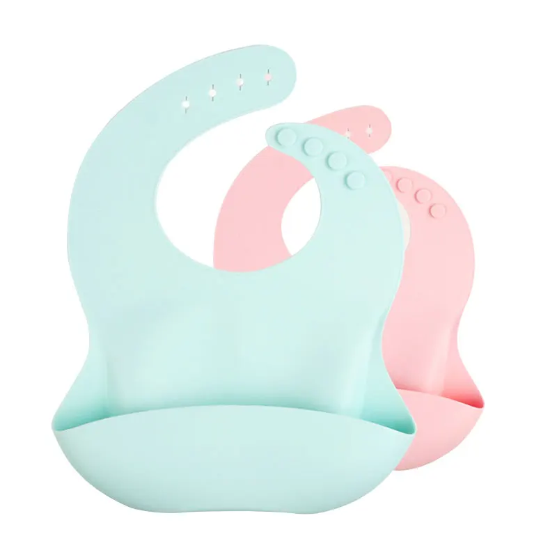 
Silicon Waterproof Sublimation Blanks Silicone Pink Bib Baby Eating Set Babi Custom Apron Kids Bibs 