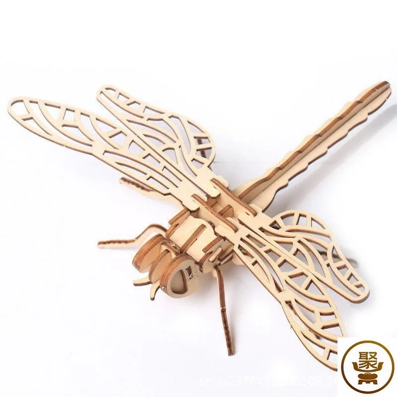 Hot selling High Quality 3 D Innovative Cute Wooden Puzzle and Educational diy toys  Insects Shape Toys for Kids