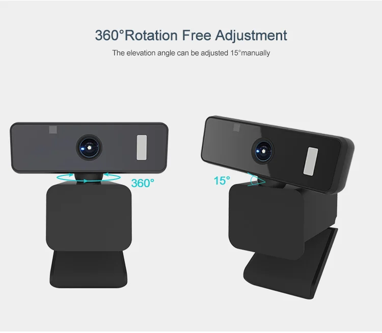 Rotatable Auto 1080P HD Ai Face Tracking Webcam With Mic 720P Camera Tracker For Conference Rooms