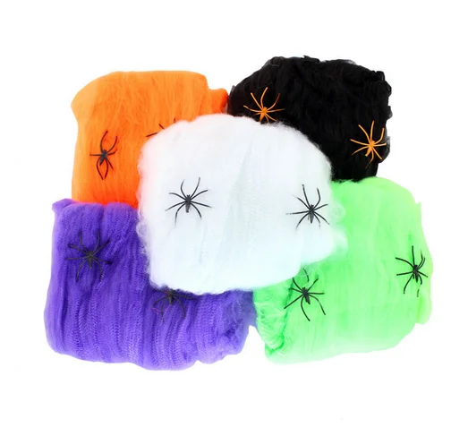 Halloween Party Decoration Non Flammable Material 5 spider 100g white spider web halloween