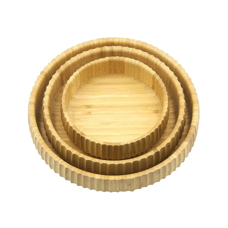 eco friendly bamboo natural wooden wood color fiber salad baby Kids baby feeding Bamboo small plates Bowls set and spoon