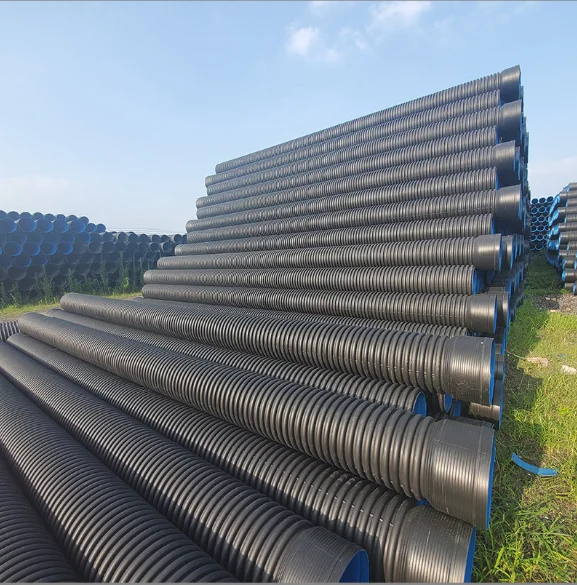 HDPE Двухстенная гофрированная труба dn 300 мм 400 SN4 SN8 перфорированная пластиковая плоская дренажная труба/hdpe трубы