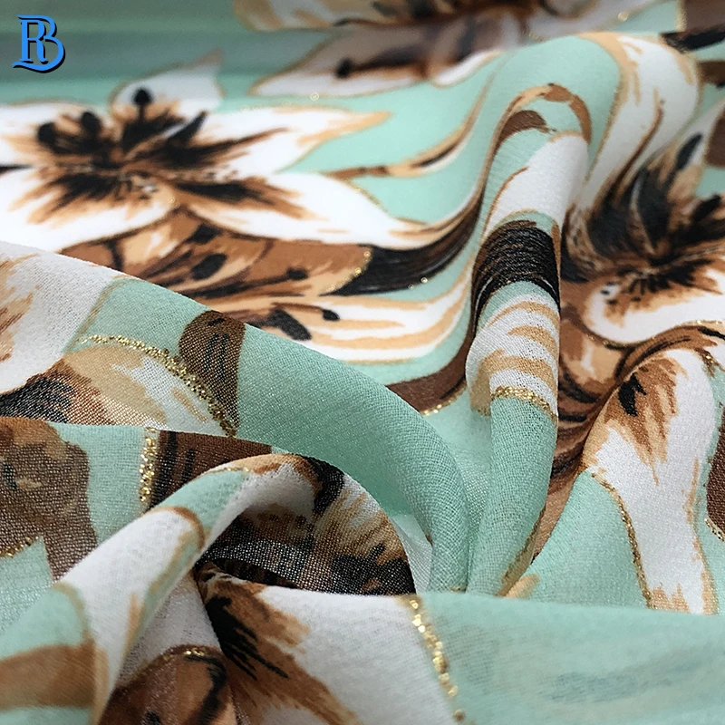 High twist 75D low price woven pleating soft hand feeling korean chiffon fabric for dress