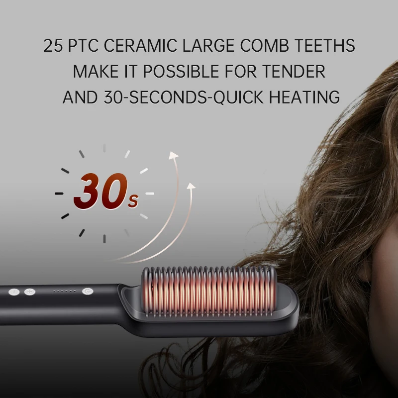 KSKIN KD380 Personal Hair Care Portable Electric Straightening Hiar Brush Fast Straight Hair Straightener Comb Salon Hair Comb