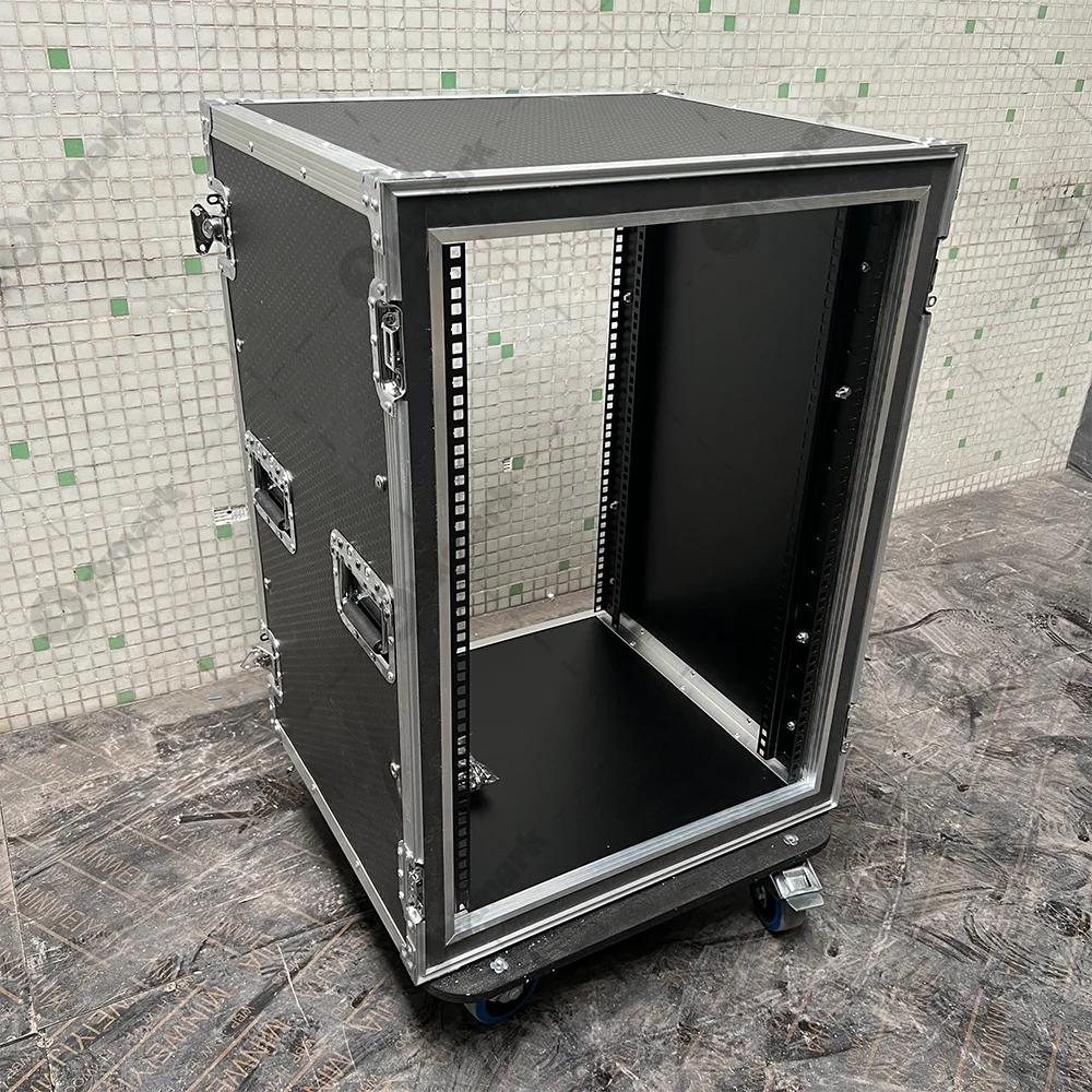 Custom Rack Mount Waterproof Flight Case 19 Inch Depth W-Casters Travel Shock Proof Slam Slide Shockmount Rack CaseCase