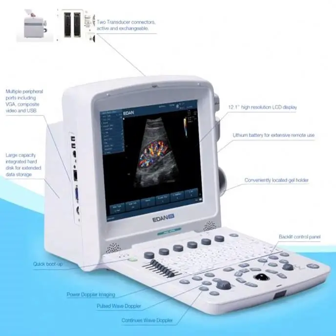NEW Edan U50 Color Doppler Portable Ultrasound Machine Edan Ultrasound Machine