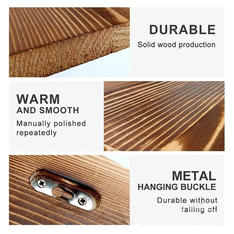 Rustic Simple Indoor Hanging Plant Shelves Flower Pot Wall Shelf Rack Wooden Floating Shelves For Wall Decor