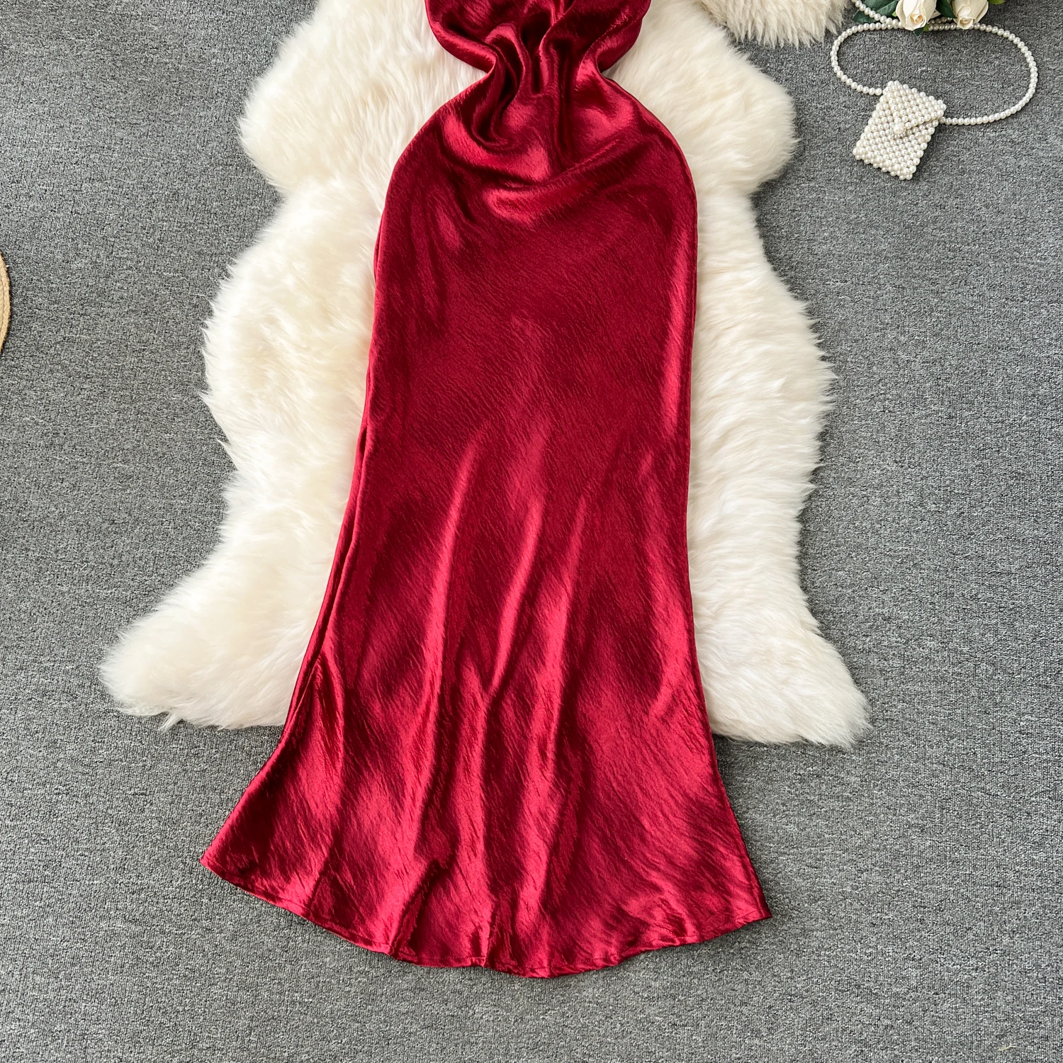 2024 New Fashion Summer Elegant Midi Dress For Women Sleeveless Backless Silk Vestidos Ladies Evening Dresses Clothes Women