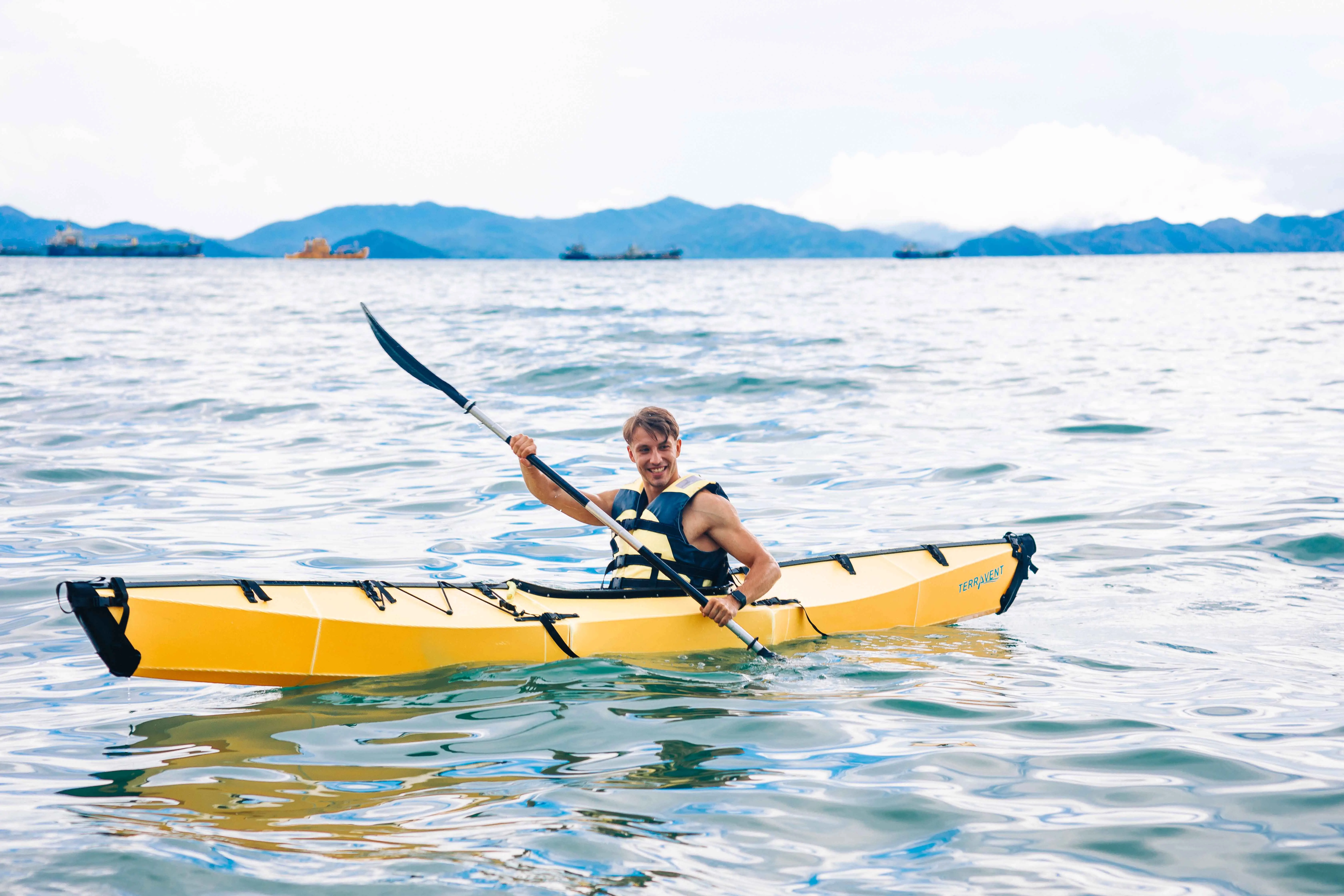 2021 Factory wholesale Terravent Foldable kayak 13ft single seat disassembled Origami Fold Folding Fishing Canoe Kayak For Sale