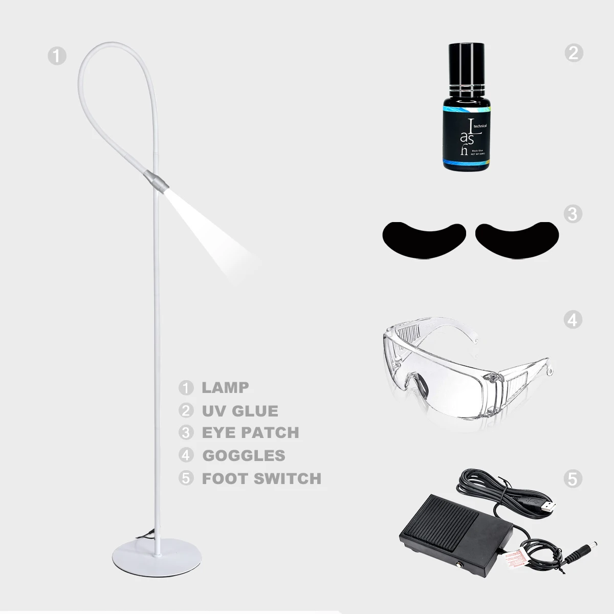 UV Led Lash Lamp White Spectrum Less Harmful 405nm 10W False Eyelash Extension Light Gel Glue Fast Curing UV LED Lamp