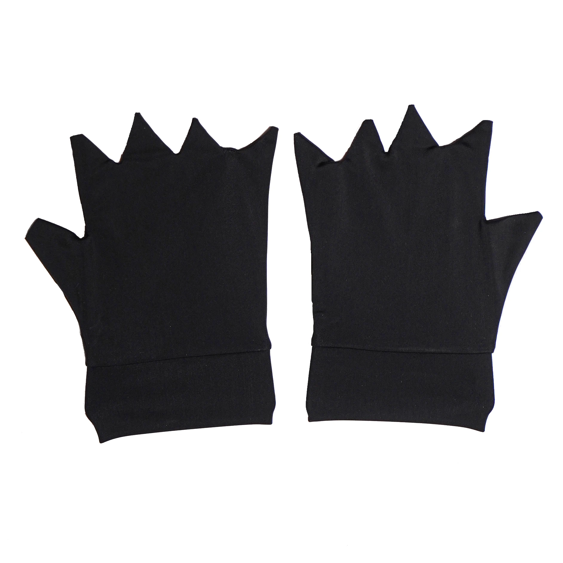 Black Rheumatoid Copper Compression Half Finger Arthritis Gloves