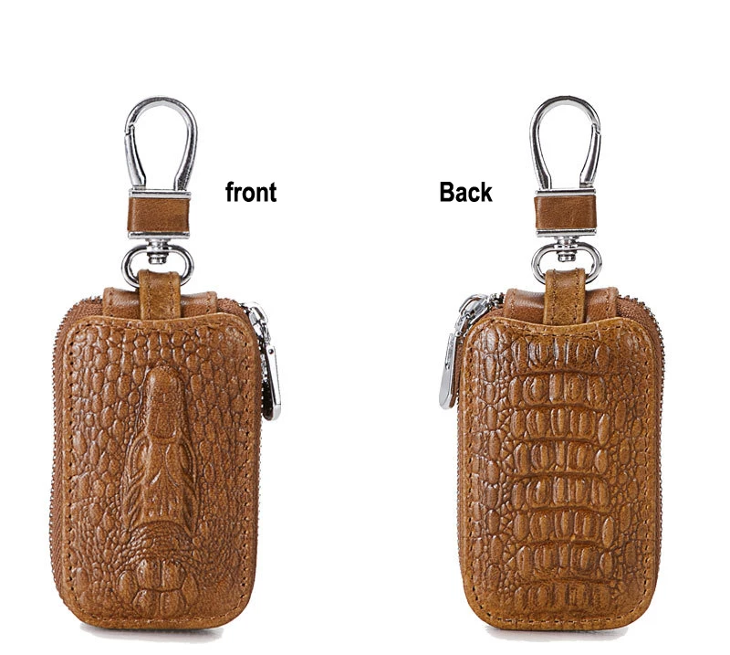 Creative Crocodile texture England Style Vintage Fashion Keychains Men Women Accessories Mini Protective Shell Car Key Case