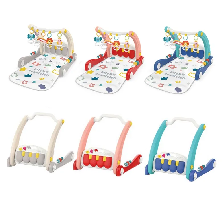 2 in 1 kid smart plush walker buggy kick n play piano keyboard baby activity mat