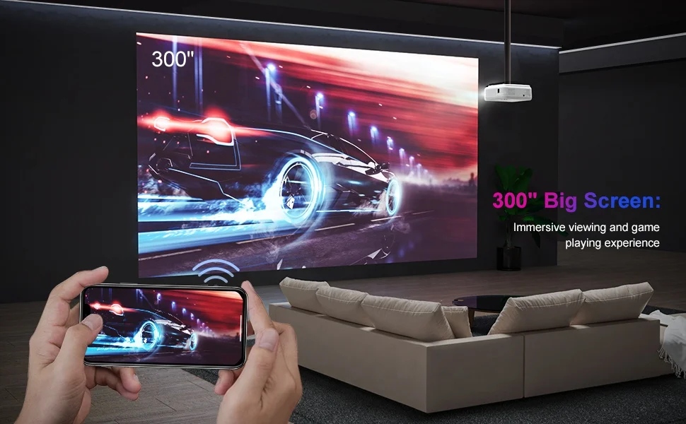 C50B оптовая продажа 4K светодиодный проектор Android 9 0 1 + 8G Двойной Wi-Fi BT 1080P портативный домашний кинотеатр умный