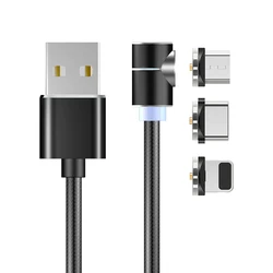 Game Accessories 90 Degree L Shape 3 in 1 Magnetic Mobile Phone Cable USB Magnetic Charger Cable Fast USB Charging Cables USB C