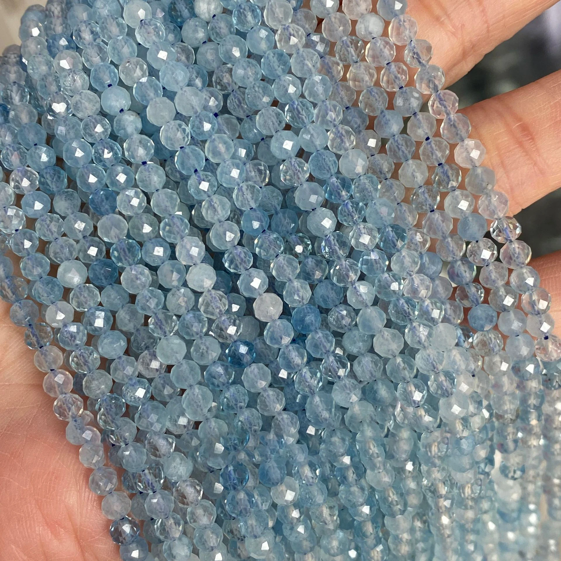 Natural Gemstone Diamond Cut Micro Faceted Round Stone Beads Tiny 4mm Small Round Faceted Amethyst Beads For Jewelry Making